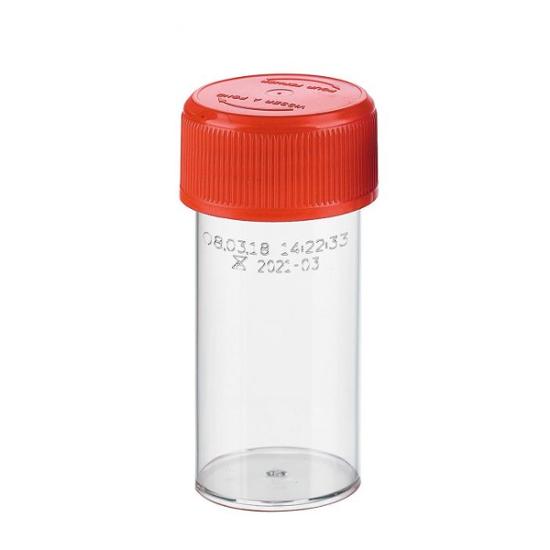 FLACON PS 40ML TRANSPARENT CAPE VIS ROUGE ST
