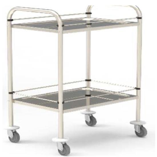 GUERIDON 2 PLATEAUX AVEC GALERIE 600X430MM