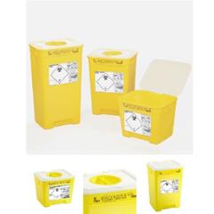 CONTENEUR 30L JAUNE COUV TROU + OBTUR JAUNE DASRI